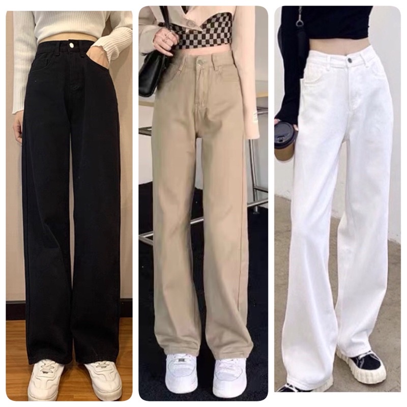 Women's Wide-Waisted Khaki jeans With Super hach Shape