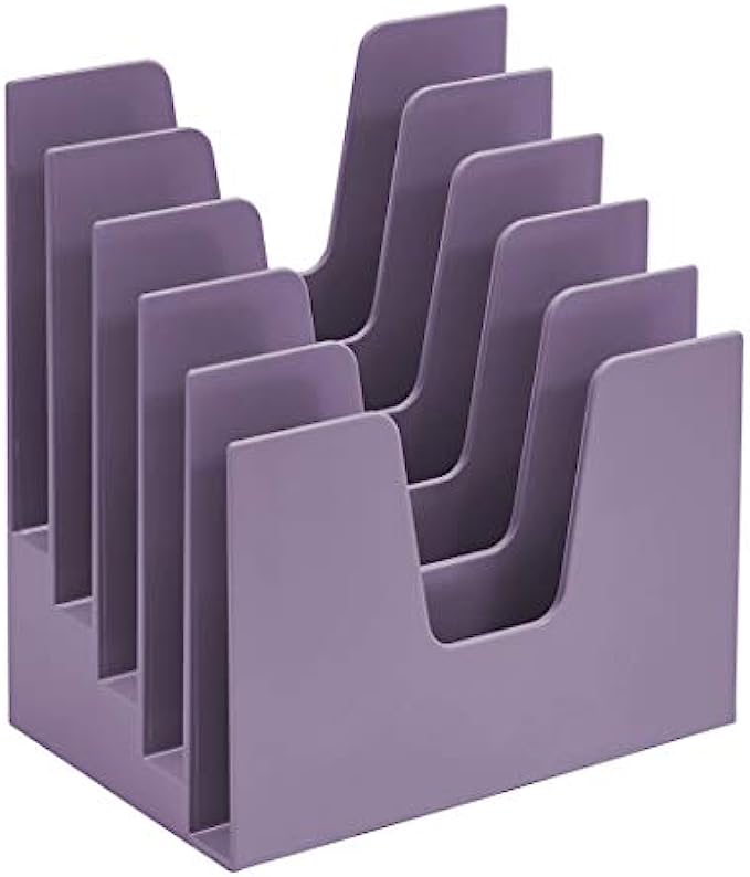 Acrimet Incline Desk File Sorter Step 5 Sections Heavy Duty (Solid Purple Color)