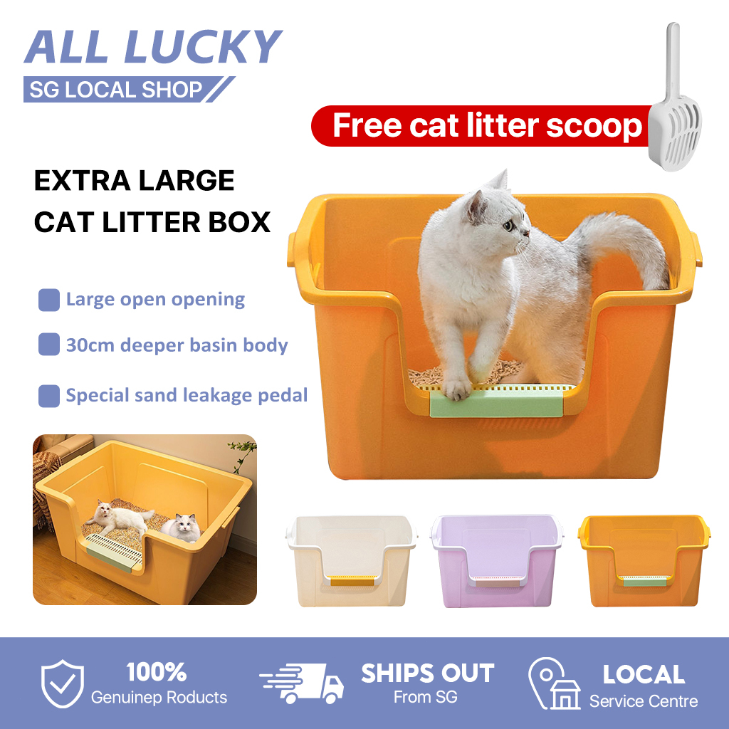 【SG】Litter Box Oversized Large Closed Cat Toilet Extra Large Anti-Splash Butter Big Bread Maine Coon Cat Litter Box